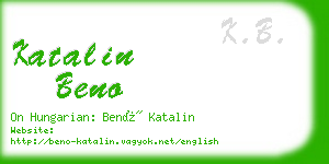 katalin beno business card
